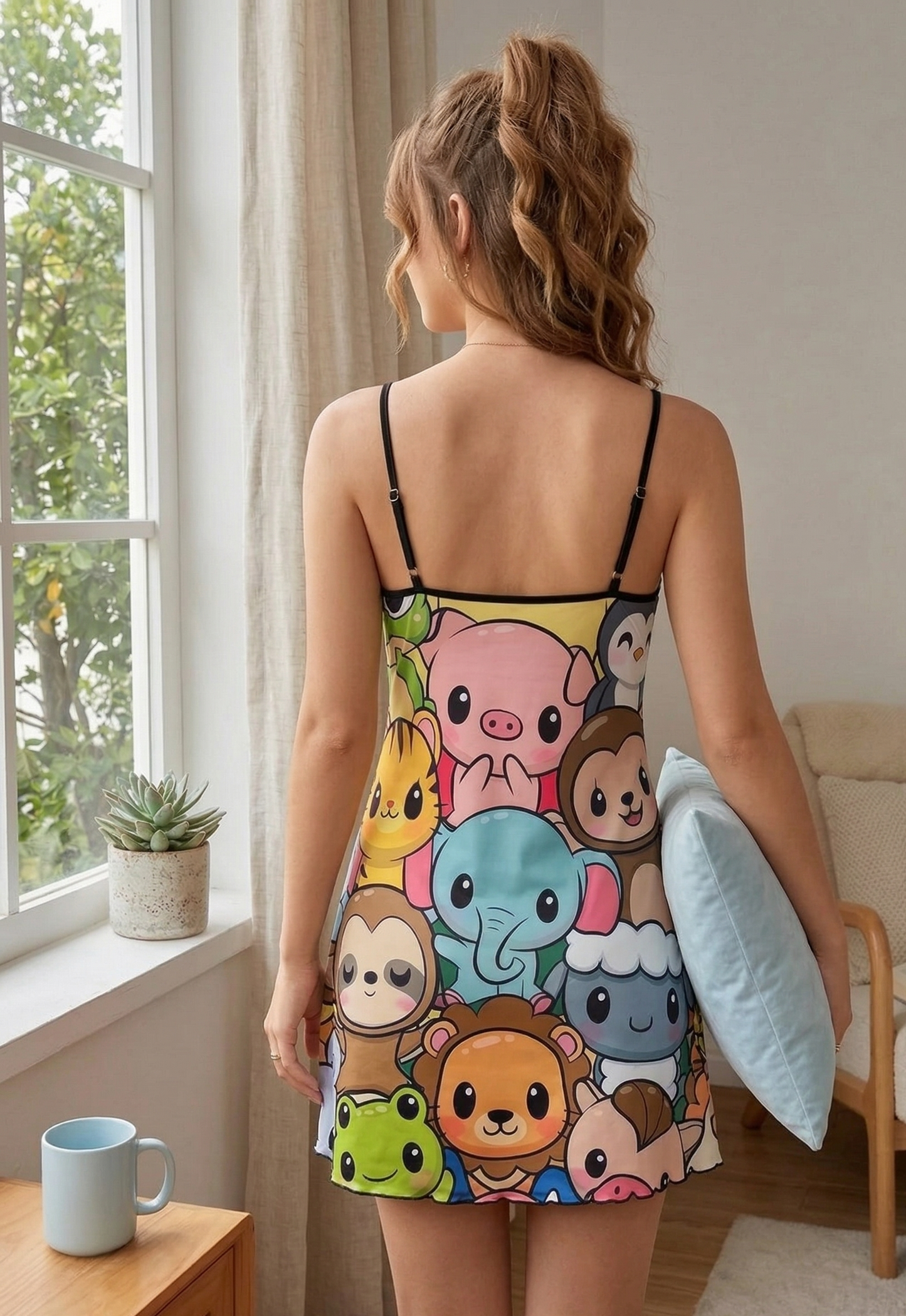 Vestido Lencero Divertido "Zoo Kawaii"