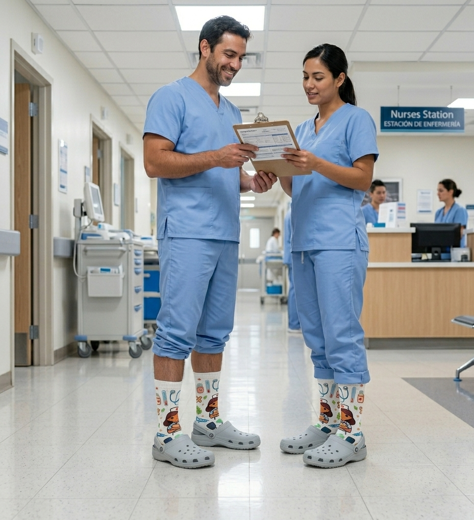 Calcetines Temáticos de Enfermera para Profesionales de la Salud