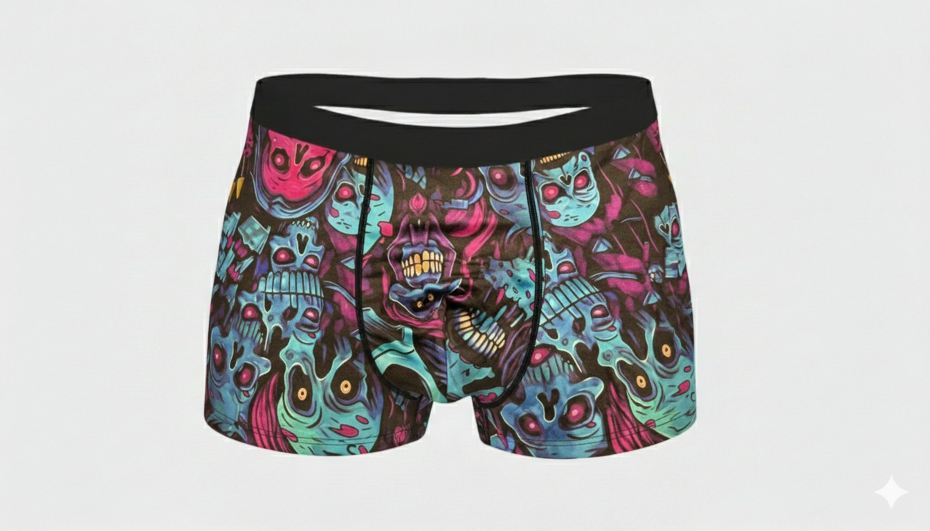 Boxer divertido calaverico azul