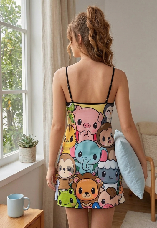 Vestido Lencero Divertido "Zoo Kawaii"